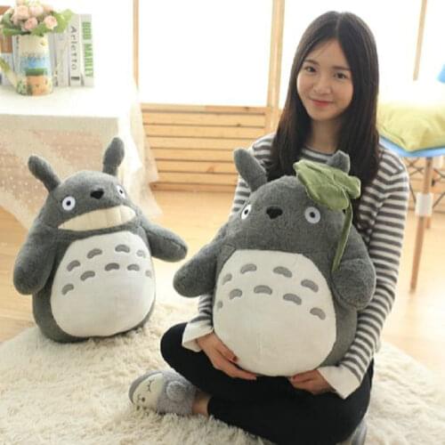 Cute Japan Anime Monsters Totoro Black Cat plush toy Doll toys for Kids Totoro With Lotus Leaf Kids Toys Birthday Christmas Gift
