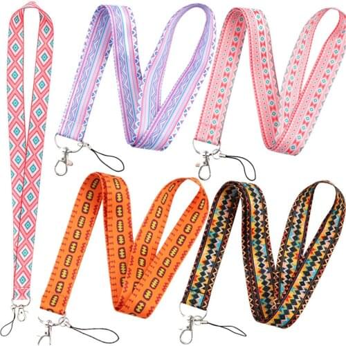 Fashion Creative Bohemia Lanyard Keychain Id Card Cover Pass Gym Mobile Phone Usb Badge Holder Key Ring Neck Straps Accessories