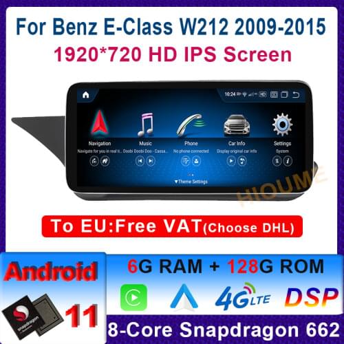 10.25" Snapdragon CPU Android 10 Multimedia Player GPS Radio for Mercedes Benz E Class W212 E200 E230 E260 E300 S212 2009-2015