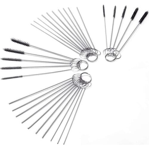 Carburetor Cleaner Cleaning Brushes Kit, Small Wire Brush - 20 Needles + 10 Brushes