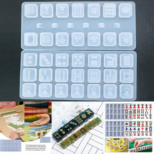 NOT AS LONG diy Silicone Crystal Epoxy Mahjong Mold High Mirror Creative Mold Mahjong Mold Ashtray Creative Entertainment