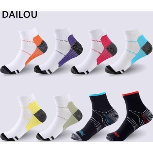 New Sports Socks Men Women Trend Running Football Cycling Compression Socks Color Splice Non-Slip Protection Cotton Socks Gifts
