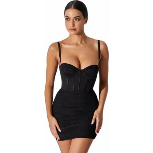Bodycon Dresses Fashion Spaghetti Straps Sash Night Club Sexy Mini Party Women Dresses 2021 Trending