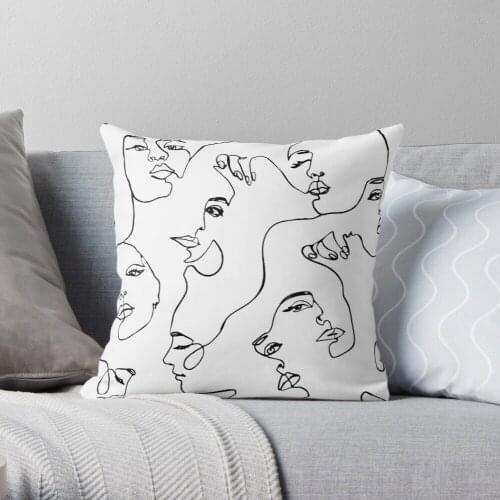 One Line Art Throw Pillow Cushion Cover Polyester throw pillows case on sofa home living room car seat decor 45x45cm