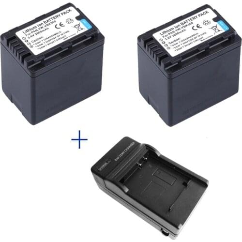 Wholesales 2* VW-VBK360 VBK360 Camera Batteries + 1* Charger For Panasonic SDR-H95 SDR-H85,for Panasonic accessories