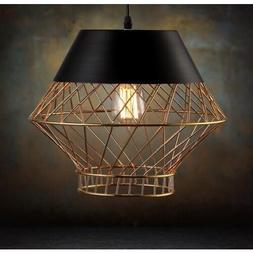 Loft Style Iron Cage Droplight Industrial Vintage Pendant Light Fixtures For Dining Room Edison Hanging Lamp Lamparas Colgantes
