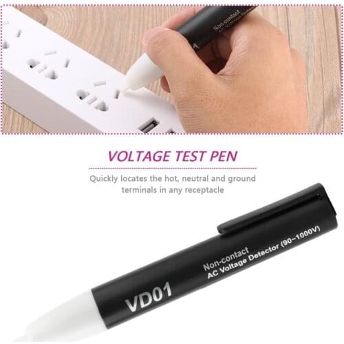 Hot Professional AC 90~1000V Electric Voltage Detector LED Light Pen Machine Tools Non Contact Tester Sensor Pen Stick