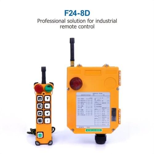 Industrial Remote Control F24-8D Hoist Crane Lift Button Switch 8 buttons 1 receiver 1 transmitter for truck hoist crane