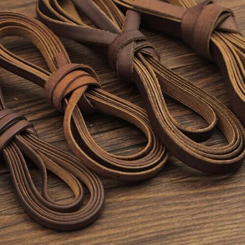 High Quality Genuine Leather Cord Round/Flat Strand Cow Leather Rope Fit Necklace Bracelets DIY Jewelry