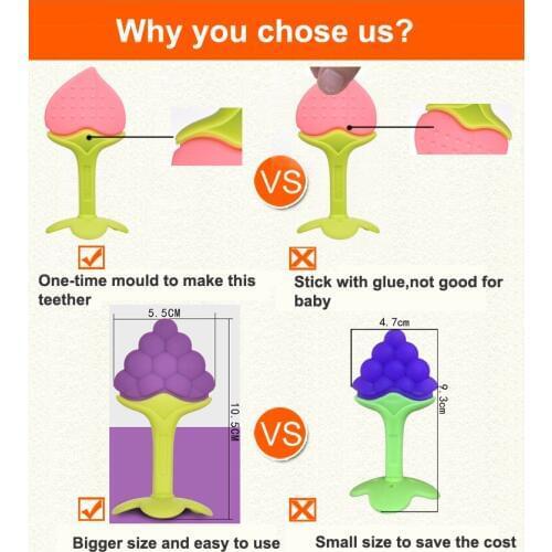 Silicone Fruit Shape Teether Infant Dental Care Tooth Teething Peach Minions Orange Strawberry Pineapple Grape Pacifier BPA Free