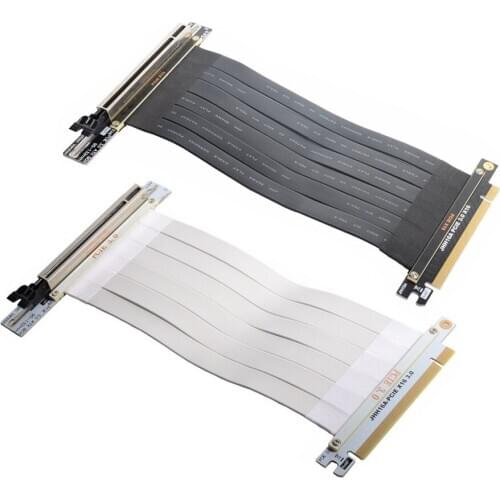 PC Graphics Card PCIE 3.0 16x Extension Cable PCI-E x16 Flexible Full Speed Extension Cable Vertical Link for GPU 1U 2U Chassis