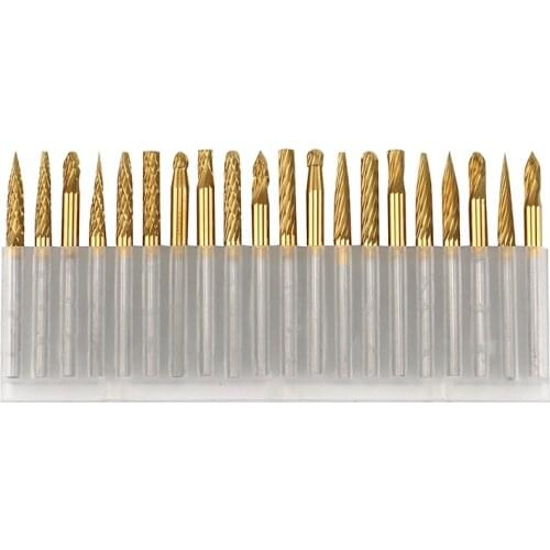 Rotary File for Metal Wood 3X3mm Tungsten Carbide Rotary Burrs Woodworking Tools Titanium Coated Mini File