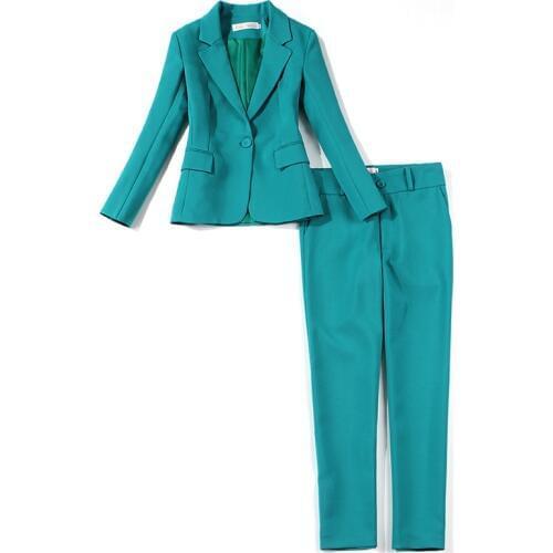 Womens suits autumn and winter new fashion professional wear two-piece suit slim nine pants temperament womens clothing