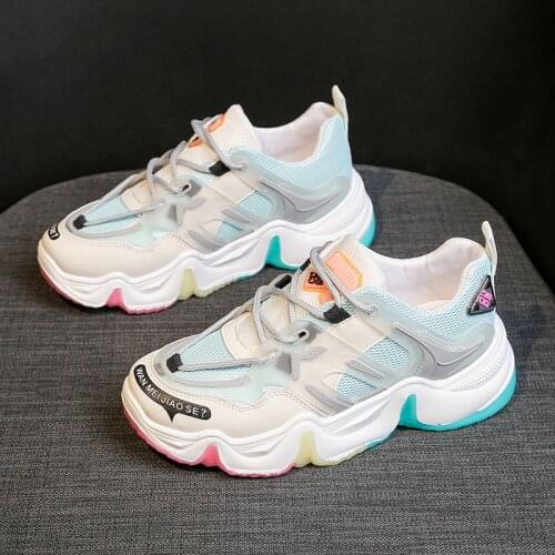 Womens shoes sports leisure outdoor sneakers fly woven mesh comfortable running light breathable non-slip vulcanized shoes