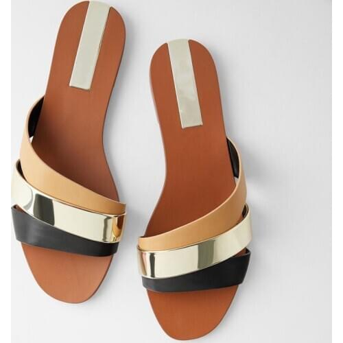 2020 Fashion Brand Mixed Colors Women Slipper Women Summer Outdoor Casual Beach Slides Slip On Open Toe Flat Slipper Shoe