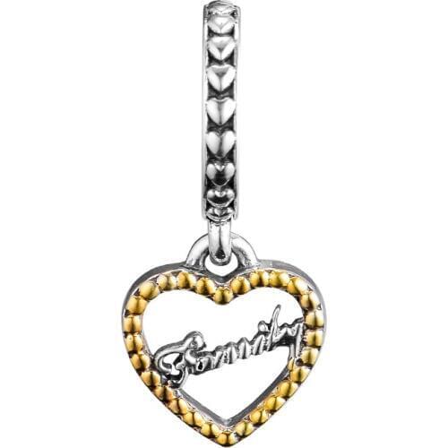 Fits Pandora Bracelet Genuine 925 Sterling Silver Loving Family Charms Beads for Women DIY Jewelry Making kralen pulseras