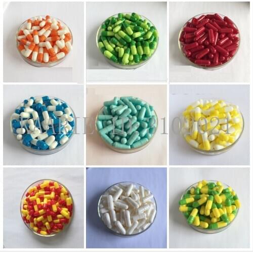 0# 200pcs/lot.0 Size High Quality Colored Hard Gelatin Empty Capsules, Hollow Gelatin Capsules ,joined or Separated Capsules