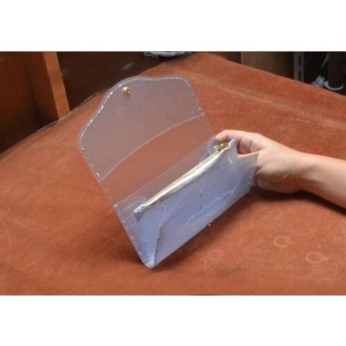1set multifunctional DIY Leather Handmade Craft women wallet Purse PVC Sewing Pattern Hard Kraft paper Stencil Template