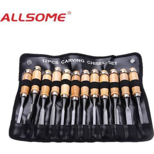 12pcs DIY Woodcut Knife Scorper Wood Carving Chisel Tools Woodworking Hobby Arts Crafts Nicking Cutter Graver Scalpel Pen