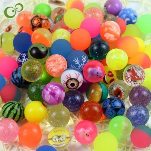 20pcs/lot Rubber 25mm Mini Bouncy Balls Funny Toys High Bounce Toy Balls Kids Gift Party Favor Decoration Sports Games DDJ