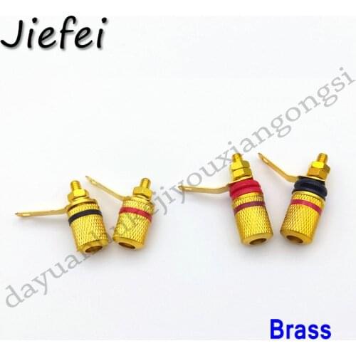 2Pcs 26mm / 34mm Brass Gold Amplifier Speaker Terminal Binding Post Banana Socket Connector Suitable for 4mm banana plug