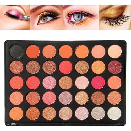 2018 35 Color Eyeshadow Pallete Gorgeous Silky Powder Professional Nature Make up Palette Smoky Warm Matte Shining Eye Shadow E