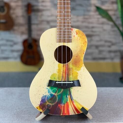 23 inch ukulele Hawaiian Guitar Picea Asperata Solid Ukulele 4-string Painted Concert Professional Ukulele UK23111