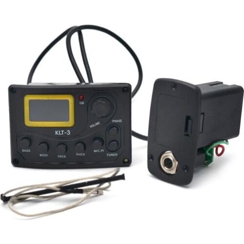 4 Band EQ Equalizer KLT-3 Acoustic Guitar Bass EQ Preamp with Digital Tuner Guitar Pickup