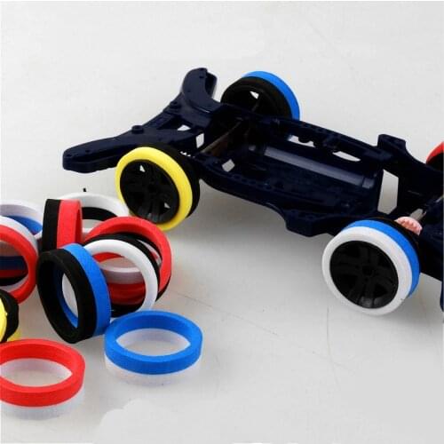 4PCS Color Tyres Matching Polished Two-color Sponge Tire Skin 95507 Large/Medium Diameter for Tamiya Mini 4WD Car DIY parts