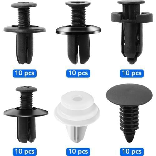 6 Size 60pcs Auto Fastener Clip Mixed for BMW M3 M5 M6 X1 X3 E46 E90 E39 F10 F20 F30 E60 E36 E34 E70 E53