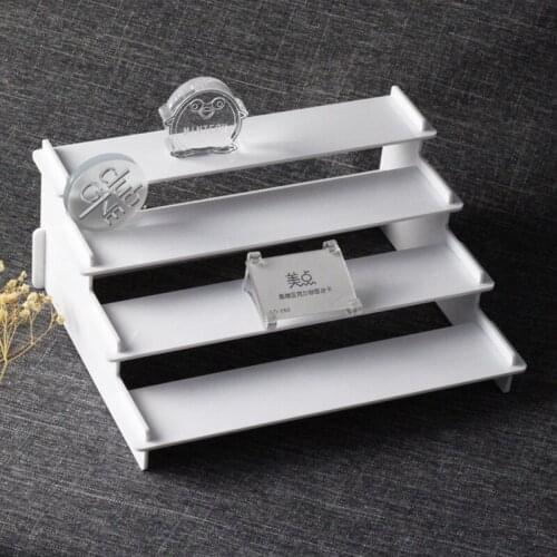 Acrylic trapezoid doll display stand hand-made multi-layer ladder transparent display rack object ladder display box