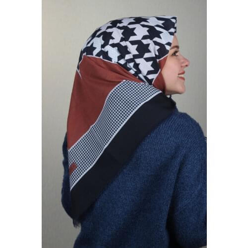 BONJELA PATTERNED COTON SCARF-DESEN-60-RENK-12