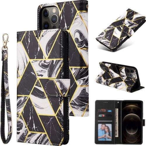 Marble Grain PU Leather Wallet Case For iPhone 12 12Pro Max 12 Mini Flip Back Cover For iPhone 11 Pro 11 XR X XS Max 6S 7 8 Plus