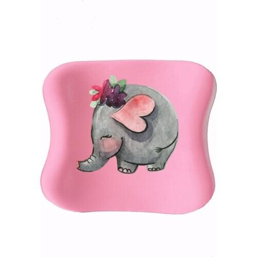 Custog Memory Foam Kids-Young Visco Waist Support Back Pillow For Study Chair Orthopedic Health Care Pad Elephant