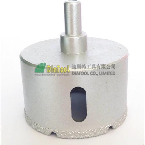 DIATOOL Dia 60mm Vacuum Brazed Diamond Core Bits With Round Shank, For Granite/marble/ceramic/glass