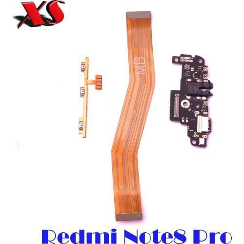 For Redmi Note 8 Pro power volume sidebutton strip main mainboard USB charging port board flex cable for Redmi Note8