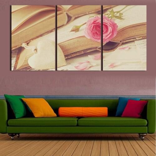 Unframed Home Decor Canvas Painting 3 Piece Canvas Art Flower Painting Canvas Prints Wall Decor Printed Painting for Living Room