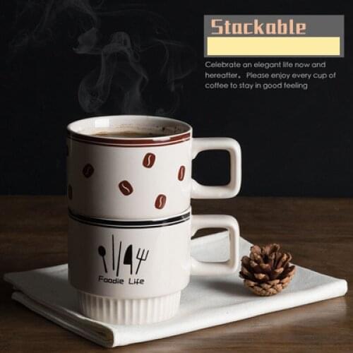 European ceramic luxury coffee cup RETRO MUG cup afternoon tea breakfast drinking cup with handle Office Afternoon Tea Set