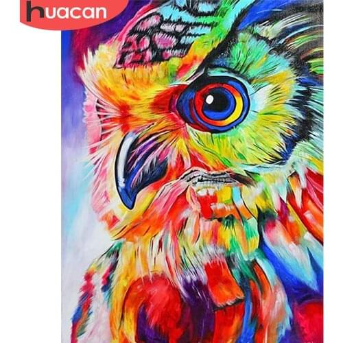 HUACAN Full Square/Round 5d Diamond Painting Owl Mosaic Pictures DIY Diamond Embroidery Animal Home Decor Craft Kit