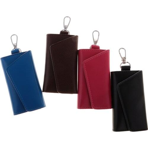 Leather Key Holder Card Holder Mini Card Bag Car Key Case Coin Trifold Wallet