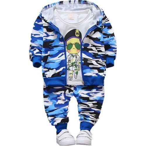 Spring Autumn Children Clothes Baby Girls Boys Camouflage Color Cotton Jacket T-Shirt Pants 3pcs/sets Infant Casual Tracksuits