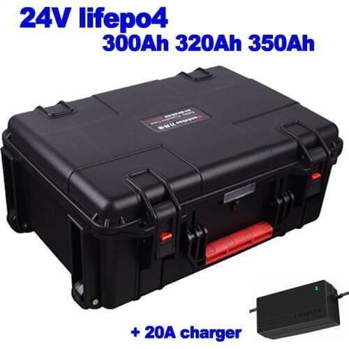 LiFePO4 24V 25.6v lithium iron phosphate 300ah 320ah 350ah Battery Pack for robot Propeller Solar energy storage + 20A charger