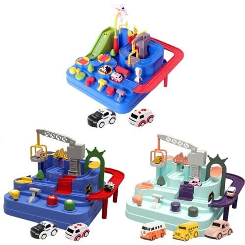 Racing Rail Car Model Racing Educational Toys Children Track Car Adventure Game Brain Game Mechanical Interactive Train Toy