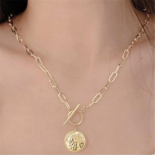 Liemjee Fashion Jewelry Personality Chain Character Round Card Necklace For Women Feature Namour Charm Gift All Seasons