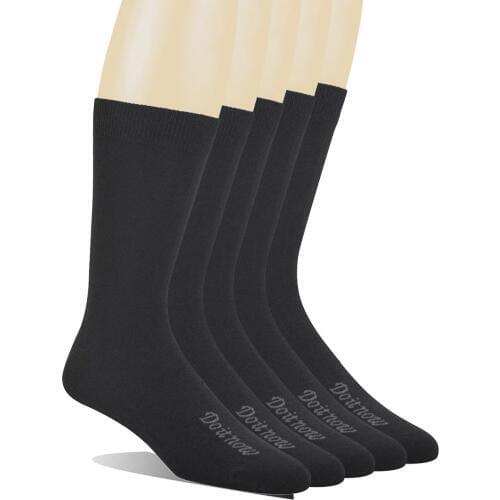 Mens 5 Pack Bamboo Mid-Calf Dress Socks,Size 10-13