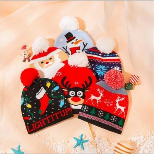2020 New Baby Knitted Hat Beanie Kids Winter Warm Hat Lovely Cartoon Children Boys Girls Cap For Christmas Gift