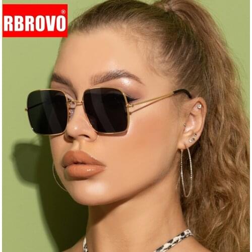 RBROVO 2021 Luxury Square Sunglasses Women Brand Designer Eyewear Women/Men Retro Sun Glasses Women Vintage Male Oculos Feminino