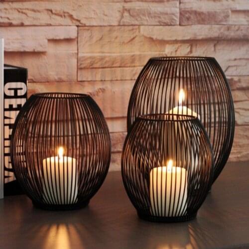 Candle Jars Black Birdcage Candlestick Decoration 6inch Iron Wire Tealight Votive Candle LED Candle Holder Cup Candle Holder