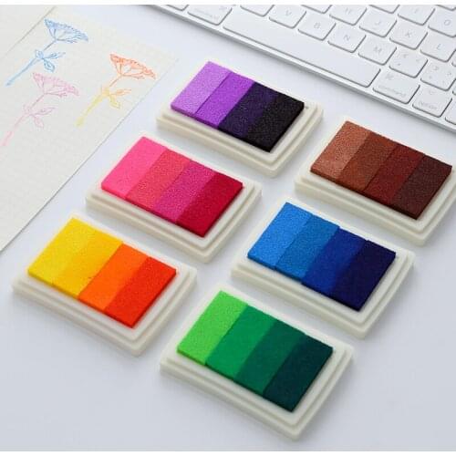 Ink Pad 6styls Gradient Colorful Inkpad For DIY Craft Rubber Stamp Finger Print Wood Paper Scrapbooking Accessories Making