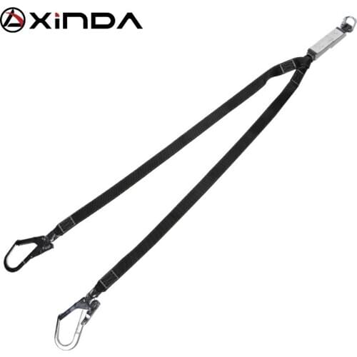 XINDA Professional High Altitude Protective Safety Nylon Sling Belt With Hook Wearable Anti Fall Off Double Hook Buffer Sling